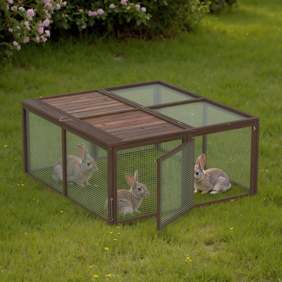 Nouveauté 2026 – Poulailler portable , clapier, cage d'extérieur en bois pour petits animaux (lapins, canards, poussins, cailles), aucun assemblage requis