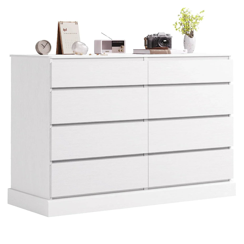 Nouveauté 2026 – Commode double à 8 tiroirs en bois noir, idéale pour la chambre à coucher ou le salon. Grand meuble de rangement pour la maison ou le salon