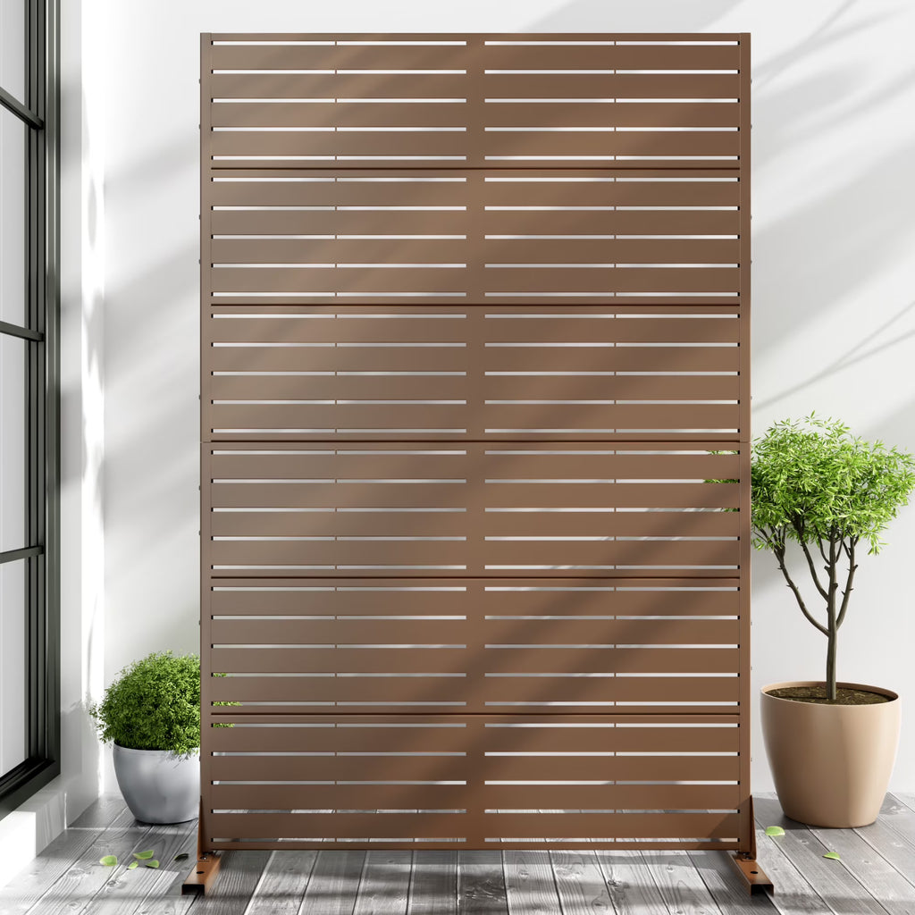 Nouveauté 2026 – Panneau de séparation extérieur en métal noir MAYEERTY 72*47" pour patio, style classique à persiennes