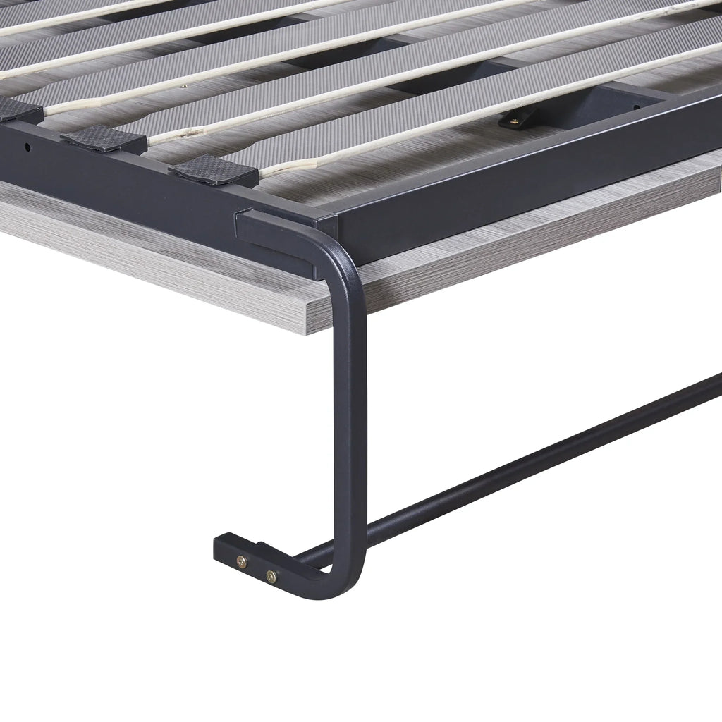 Nouveauté 2026 – Lit escamotable Euroco en pin gris, format simple, transformable en armoire