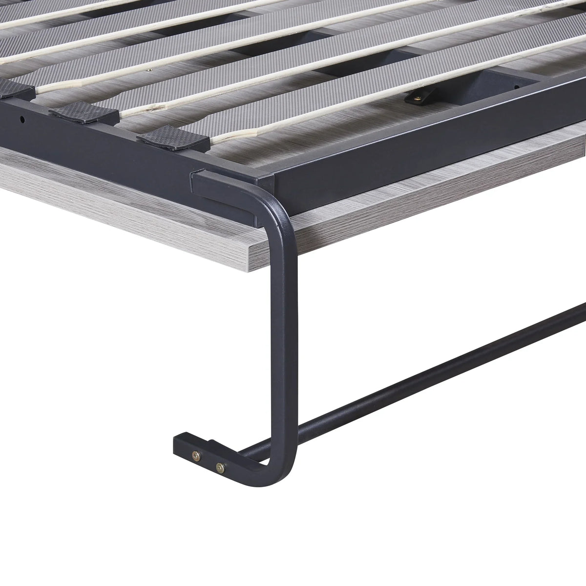 Nouveauté 2026 – Lit escamotable Euroco en pin gris, format simple, transformable en armoire