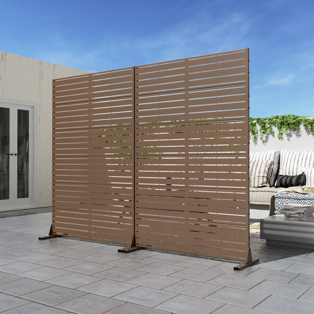 Nouveauté 2026 – Panneau de séparation extérieur en métal noir MAYEERTY 72*47" pour patio, style classique à persiennes
