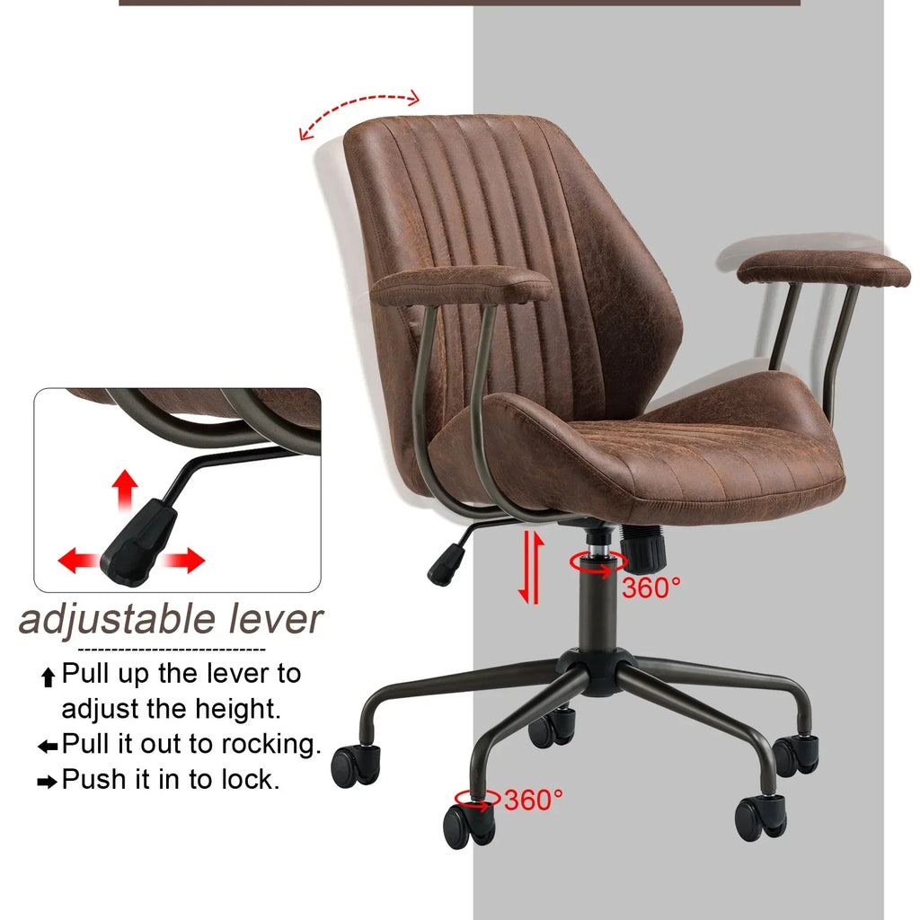 Nouveauté 2026 – Chaise de bureau ergonomique Ovios , chaise de bureau moderne en tissu suédé avec soutien lombaire pour bureau à domicile