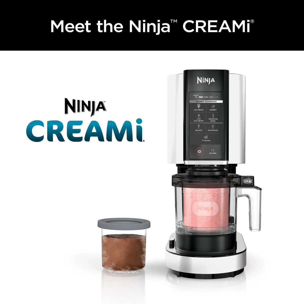 Nouveauté 2026 – Ninja. CREAMi., Sorbetière et machine à desserts glacés avec 7 programmes à une touche, NC300WMWH