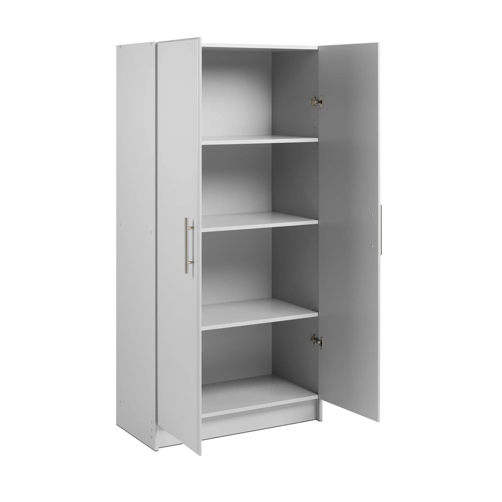 Nouveauté 2026 – Armoire de rangement sur pied Prepac Elite 2 portes, gris clair