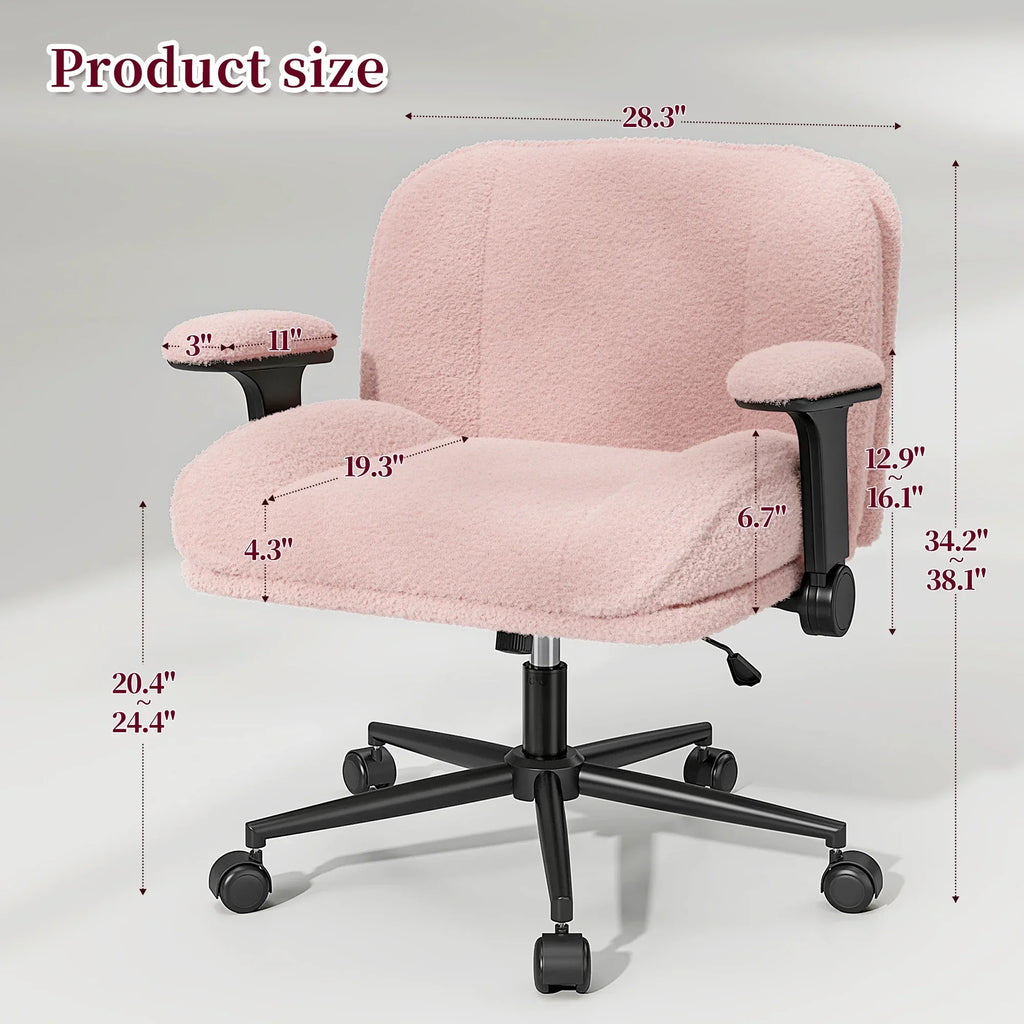 Nouveauté 2026 – Chaise de bureau Romorgniz Criss Cross avec accoudoirs réglables, soutien lombaire, dossier inclinable, coussin épais et roulettes. Idéale pour le bureau, les jeux vidéo, la lecture ou la coiffeuse. Couleur : blanc cassé