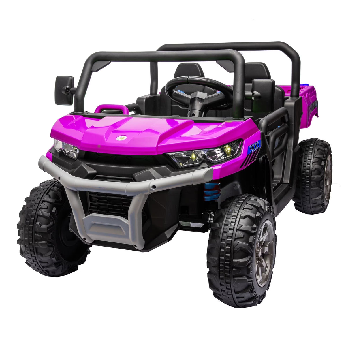 Nouveauté 2026 – Camion électrique Xuanlur 24V 2 places pour enfants , avec moteur 2x200W, benne basculante/pelle, pneus résistants, lumières LED, musique et télécommande, noir