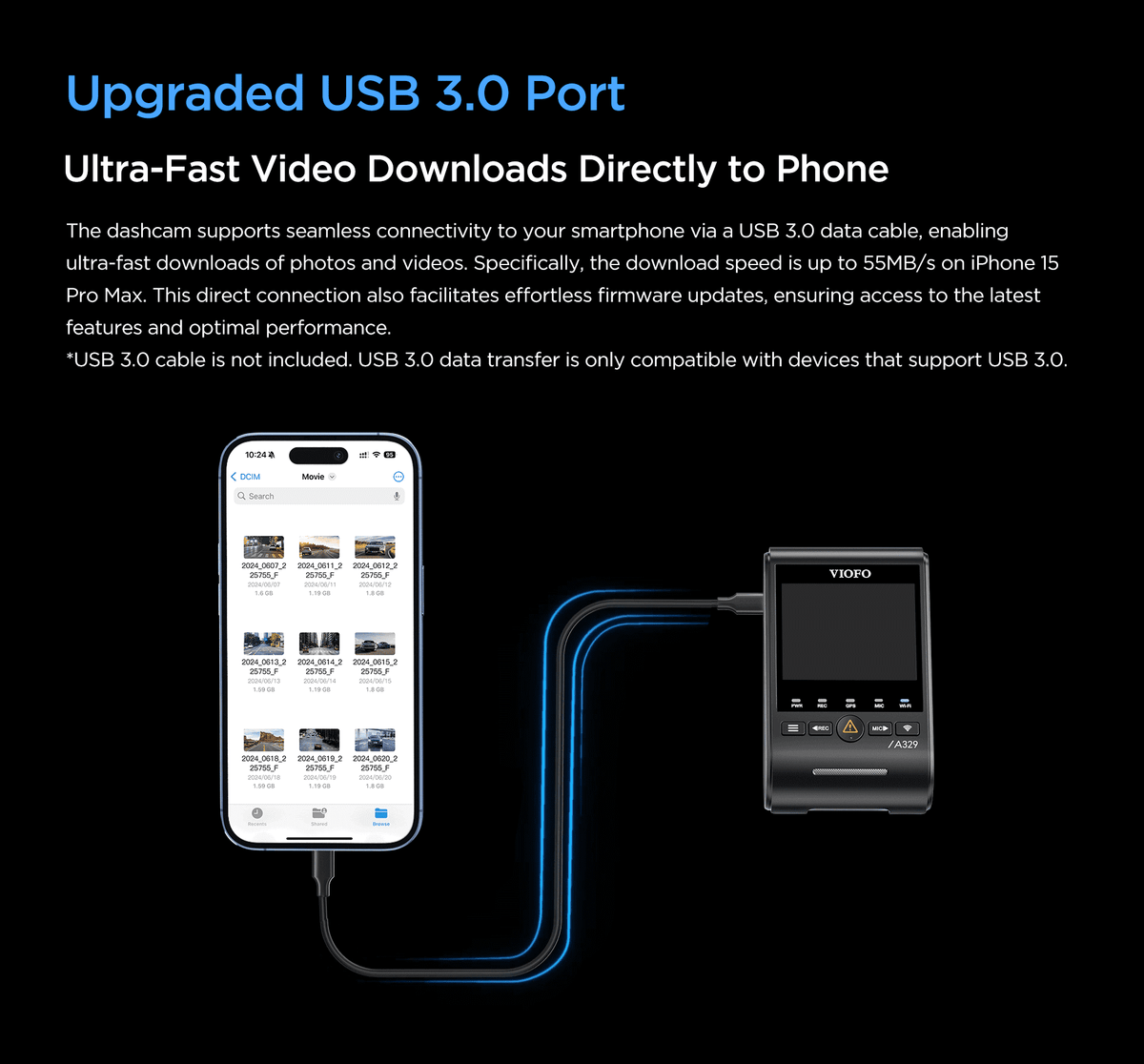 Nouveauté 2026 – VIOFO A329 2CH Première caméra embarquée 4K 60 ips à l'avant et 2K à l'arrière, Wi-Fi 6 HDR avec capteurs Sony STARVIS 2 et prise en charge du stockage SSD