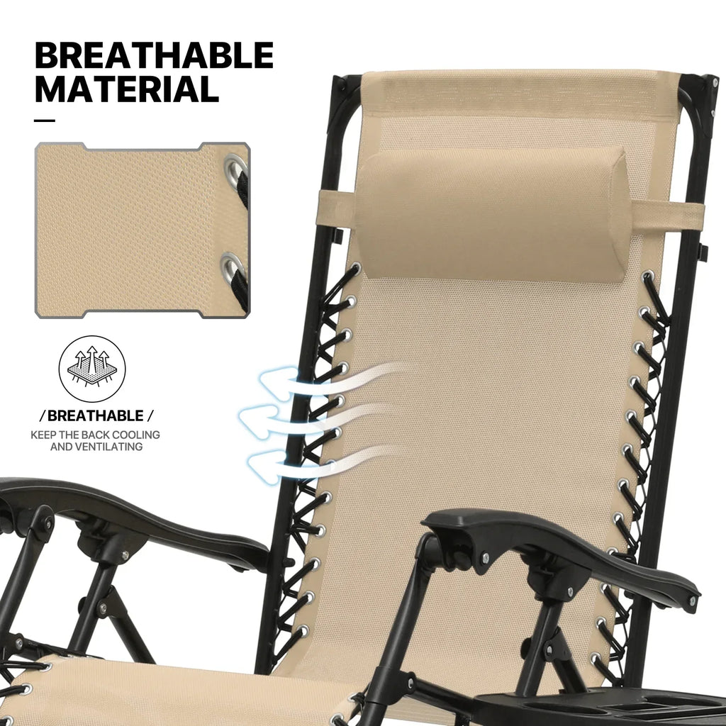 Nouveauté 2026 – Ensemble de 2 chaises MoNiBloom Zero Gravity , fauteuils de plage/terrasse pliables avec auvent et appui-tête, noirs