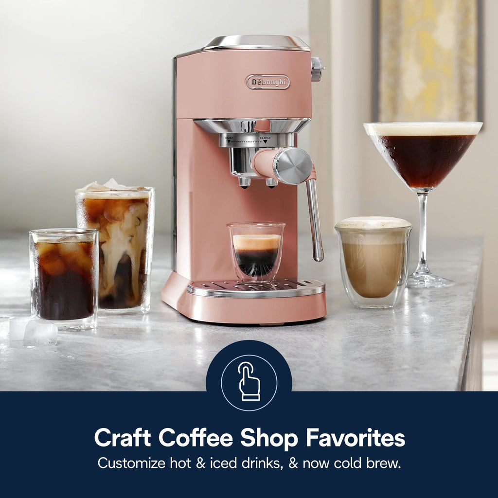 Nouveauté 2026 – Machine à expresso De’Longhi Dedica Duo , format compact avec mousseur intégré pour latte art, expresso, café infusé à froid, lattes et plus encore, acier inoxydable
