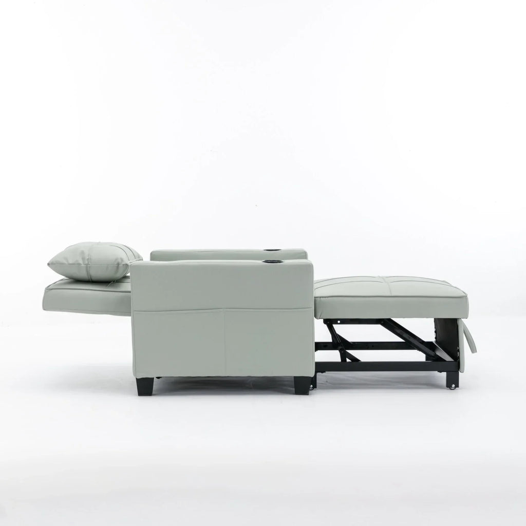 Nouveauté 2026 – Canapé-lit futon convertible , fauteuil-lit multifonctionnel 3 en 1 avec ports USB, dossier inclinable réglable, idéal pour les petits espaces (salon, chambre), revêtement en tissu technique, gris foncé