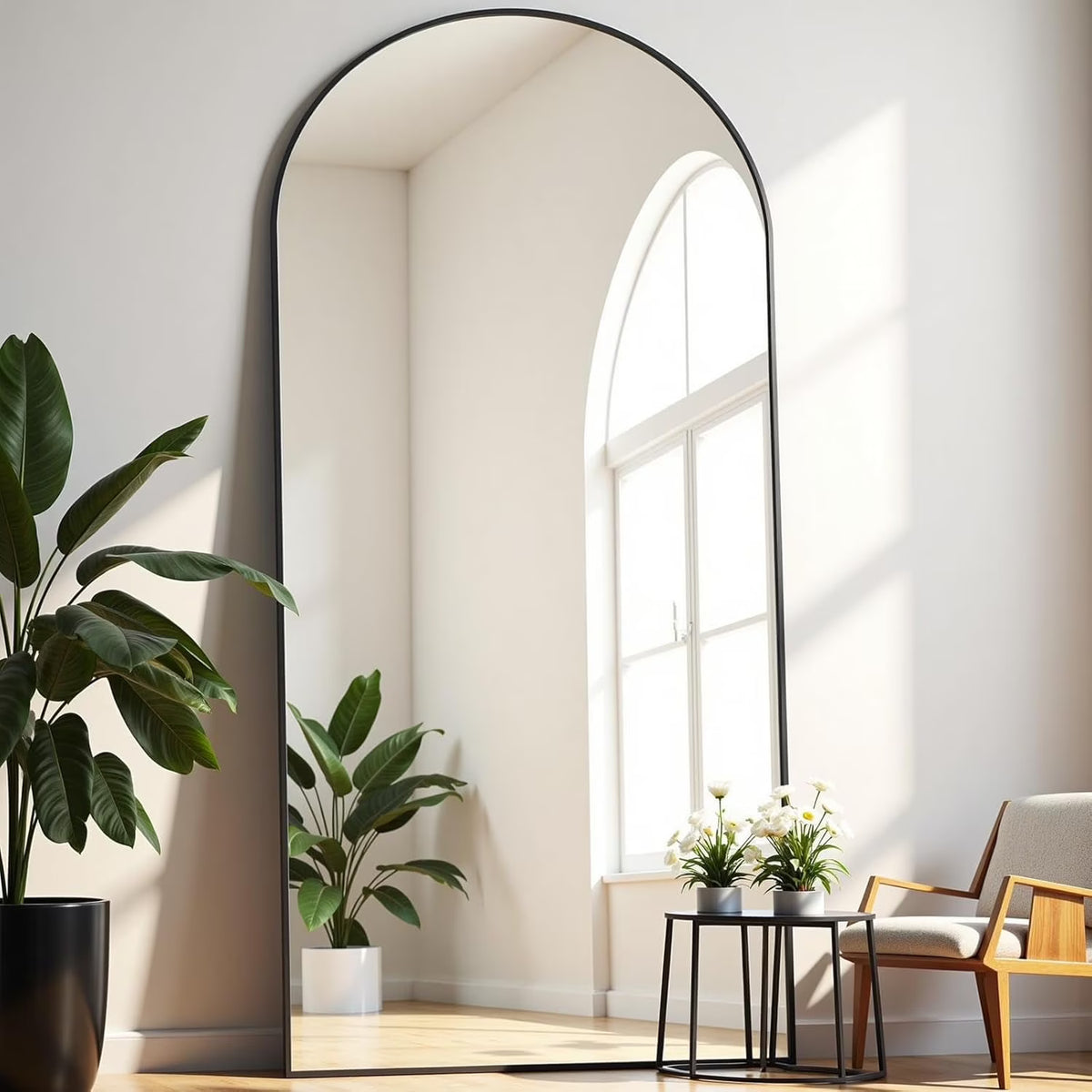 Nouveauté 2026 – Miroir sur pied Arched , grand miroir de corps 180 x 66 cm avec support, doré