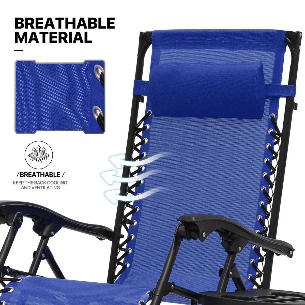Nouveauté 2026 – Ensemble de 2 chaises MoNiBloom Zero Gravity , fauteuils de plage/terrasse pliables avec auvent et appui-tête, noirs
