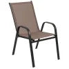Nouveauté 2026 – Lot de 5 chaises empilables d'extérieur BizChair noires , revêtement Flex Comfort et structure en métal