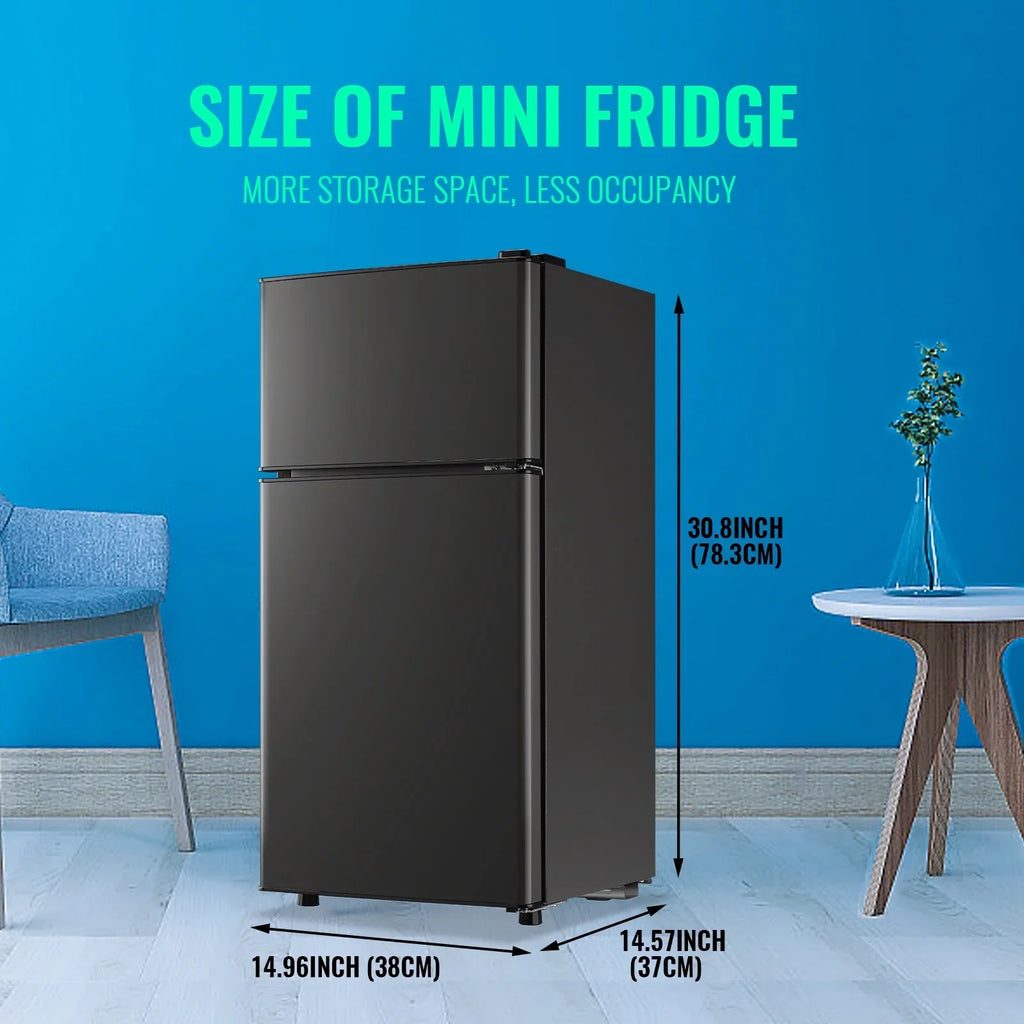 Nouveauté 2026 – Mini-réfrigérateur Tacool de 2,4 pi³ avec congélateur, petit réfrigérateur de format appartement, noir, NEUF