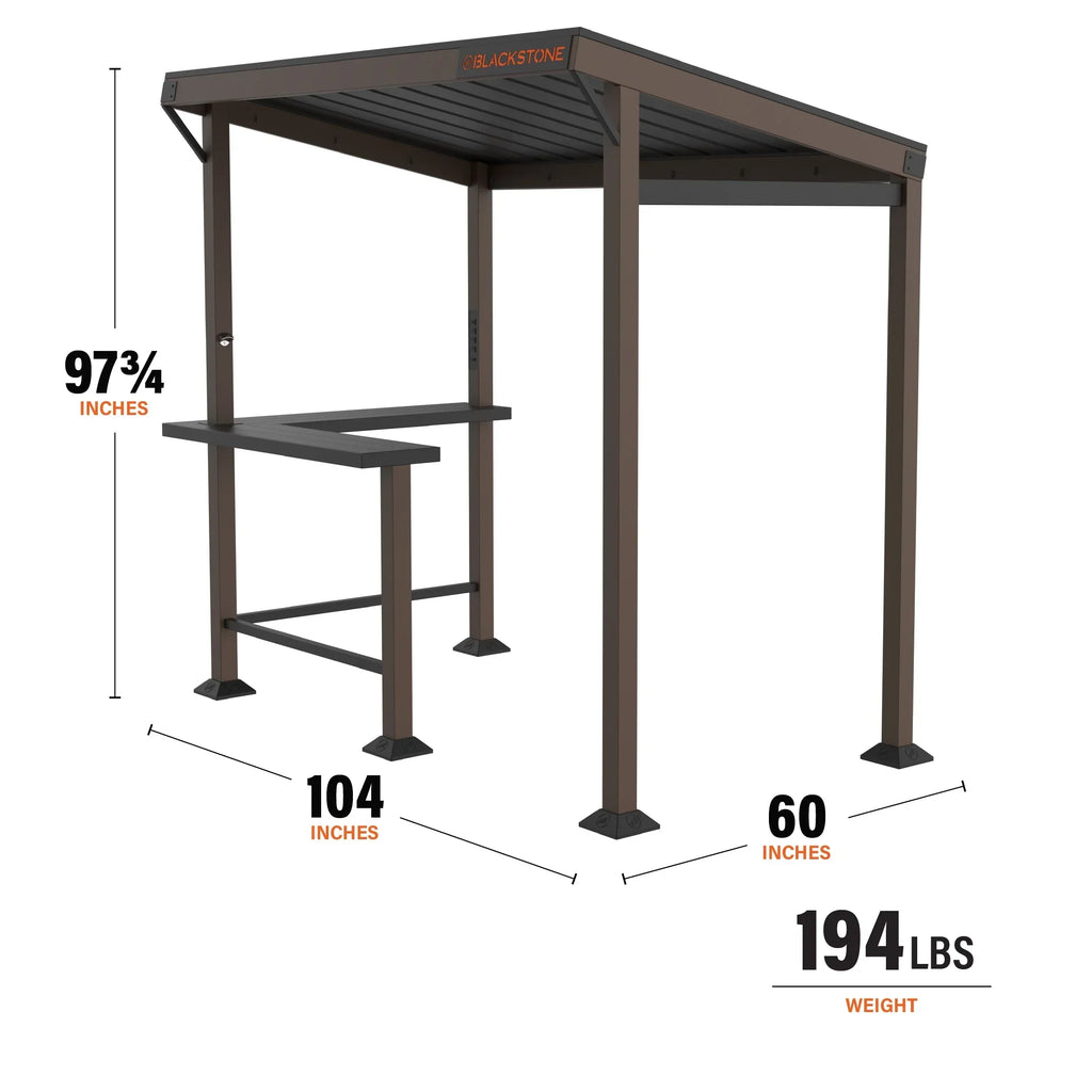 Nouveauté 2026 – Pavillon de barbecue/plaque de cuisson extérieure Blackstone , 1,5 m x 2,4 m