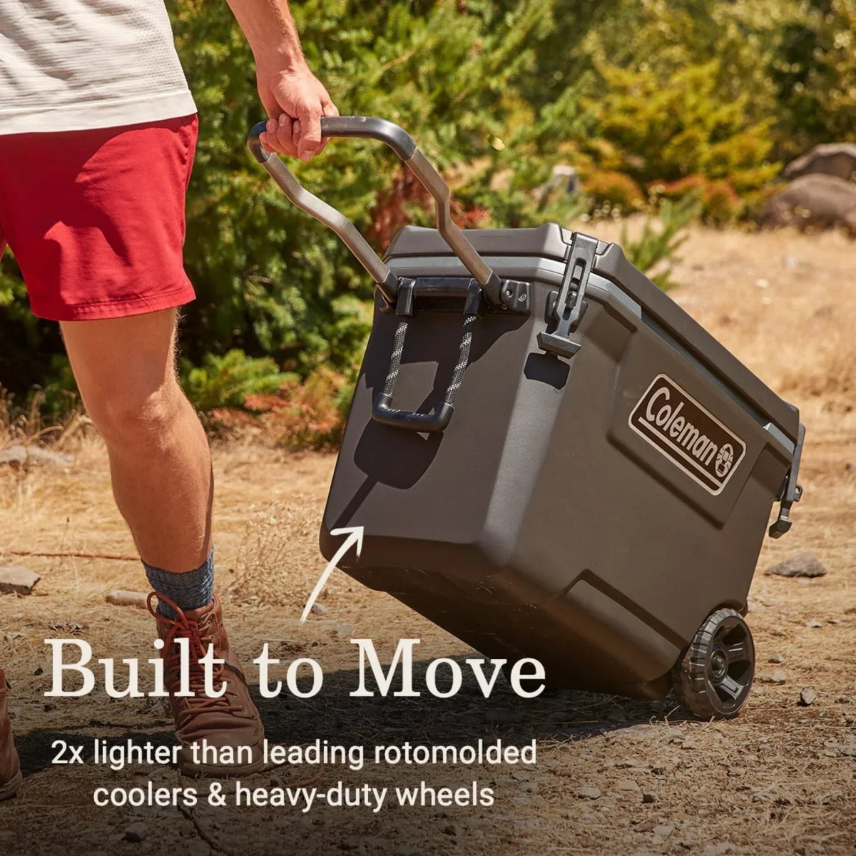 Nouveauté 2026 – Glacière rigide Coleman Convoy Series , 65 pintes (environ 60 litres), avec roulettes, capacité jusqu'à 48 canettes, couleur noyer brun