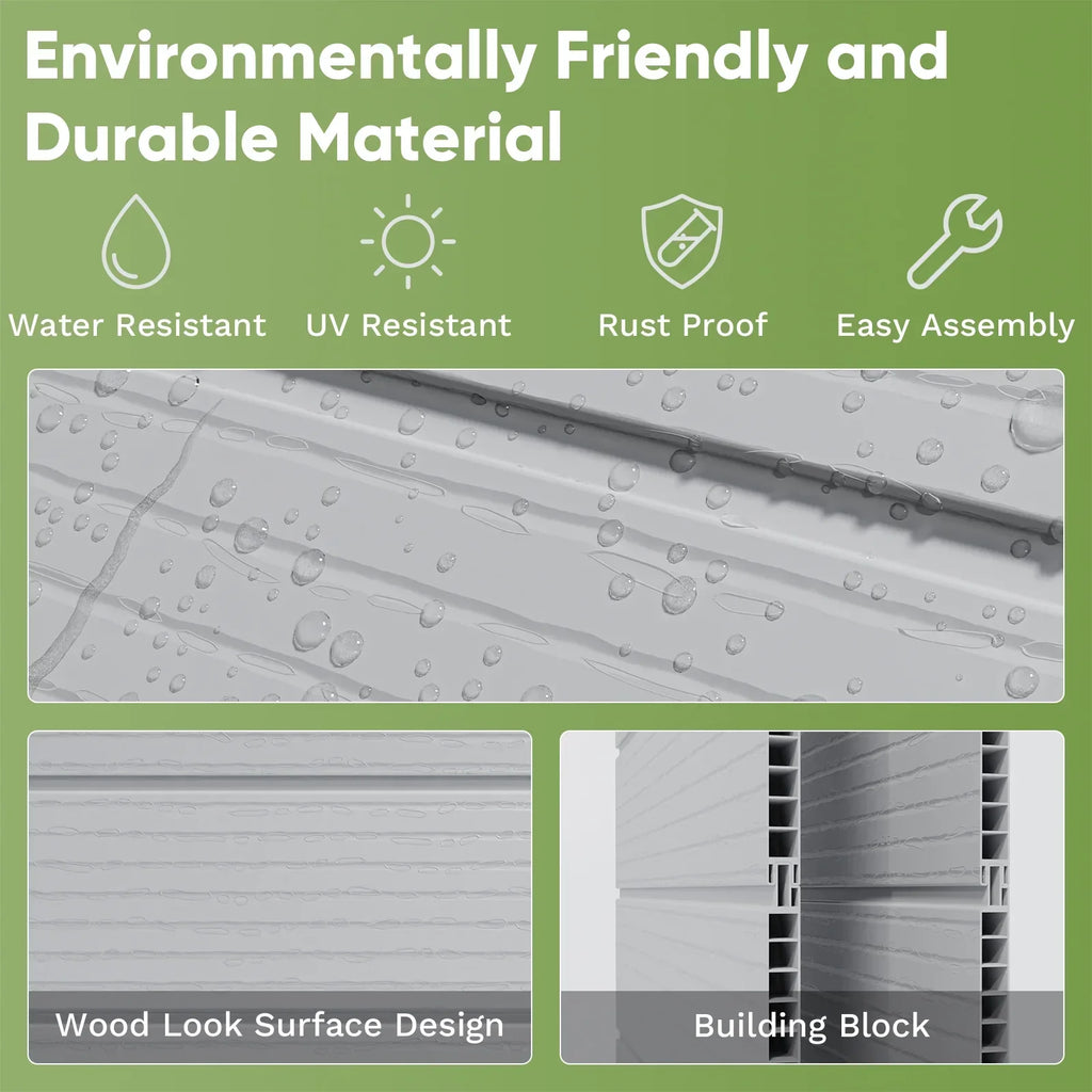 Nouveauté 2026 – Abri de jardin Patiowell , 1,5 x 1,2 m, en résine avec plancher, fenêtre et porte verrouillable, idéal pour le mobilier de jardin, les outils et les vélos. Couleur : blanc