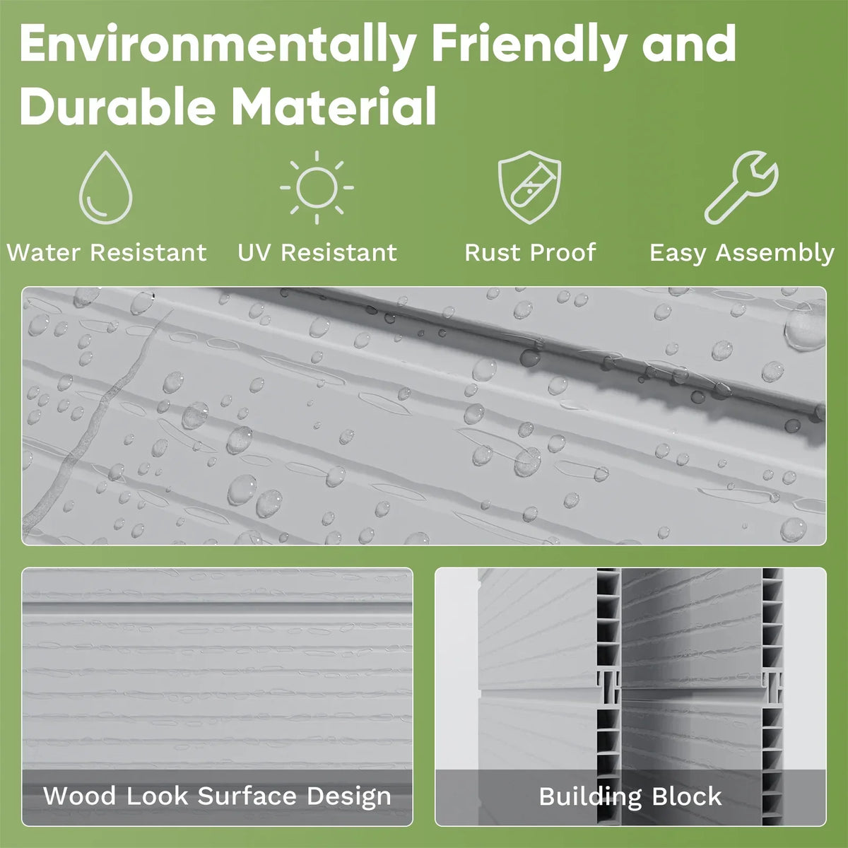 Nouveauté 2026 – Abri de jardin Patiowell , 1,5 x 1,2 m, en résine avec plancher, fenêtre et porte verrouillable, idéal pour le mobilier de jardin, les outils et les vélos. Couleur : blanc