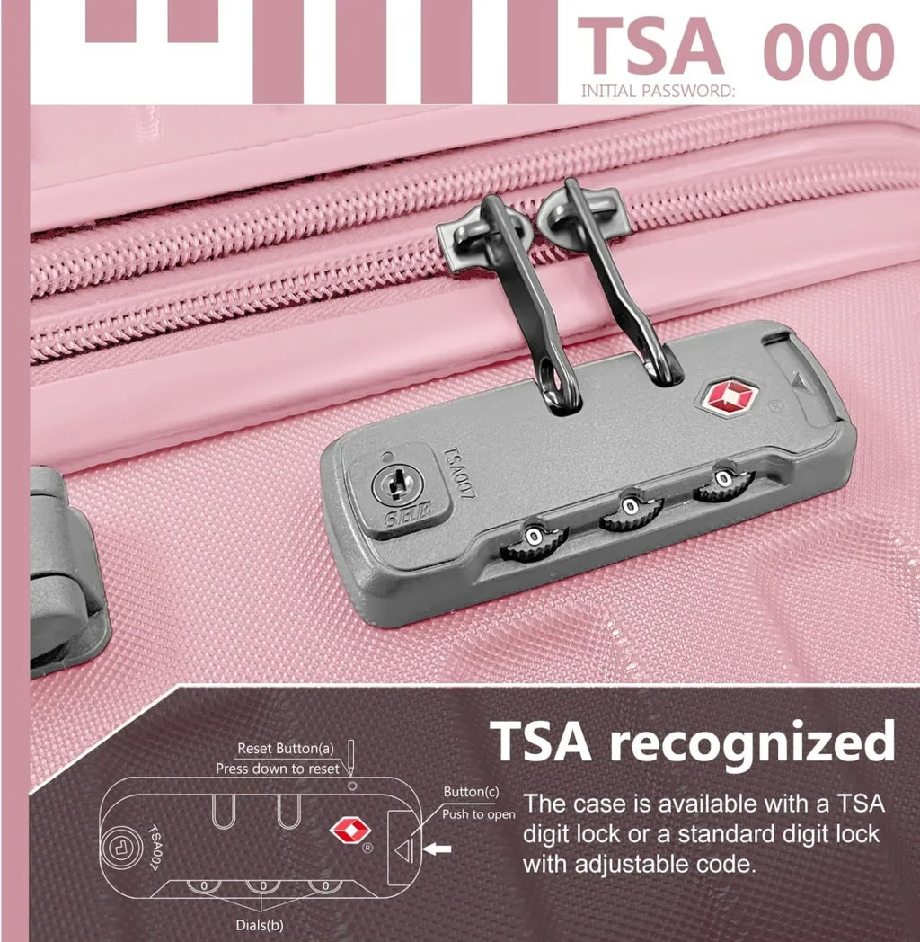 Nouveauté 2026 – Ensemble de 6 valises rigides comprenant des valises extensibles à roulettes pivotantes avec serrure TSA, 25 % de capacité supplémentaire, un sac de voyage et une trousse de toilette, valises en ABS crème