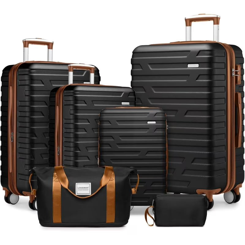 Nouveauté 2026 – Ensemble de bagages Lobage , 6 pièces, comprenant sacs de voyage, valises rigides extensibles à roulettes multidirectionnelles et serrure TSA, couleur crème