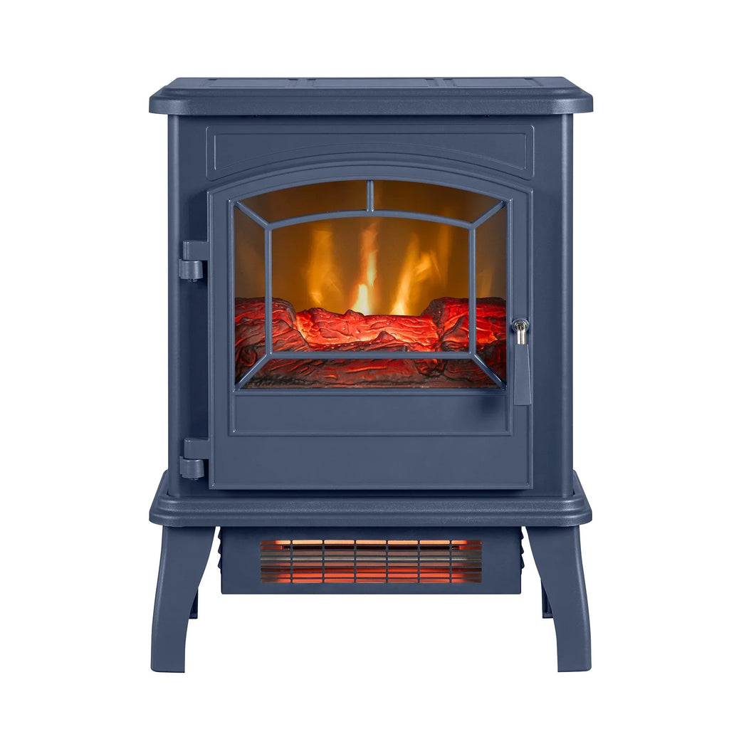 Nouveauté 2026 – Poêle électrique infrarouge à quartz ClassicFlame 17,5" W, bleu insigne