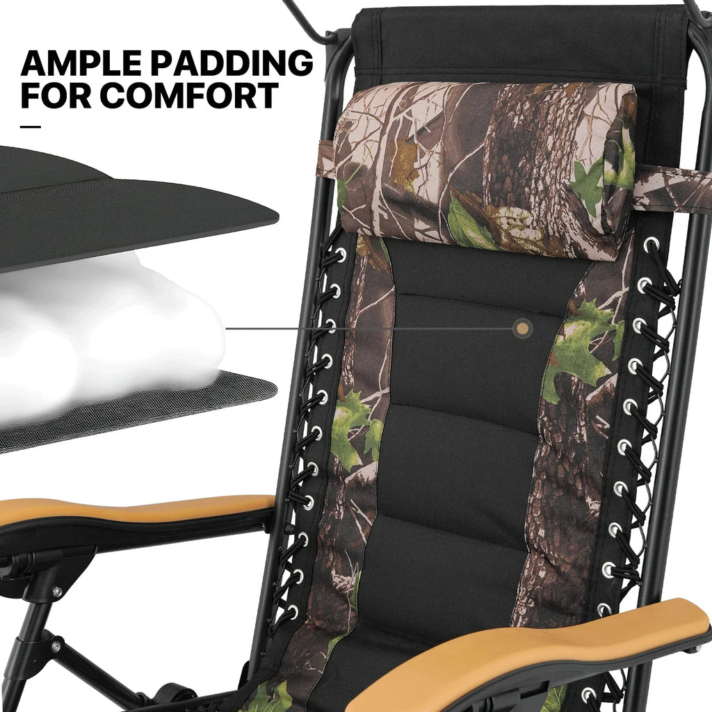 Nouveauté 2026 – Ensemble de 2 chaises MoNiBloom Zero Gravity , fauteuils de plage/terrasse pliables avec auvent et appui-tête, noirs