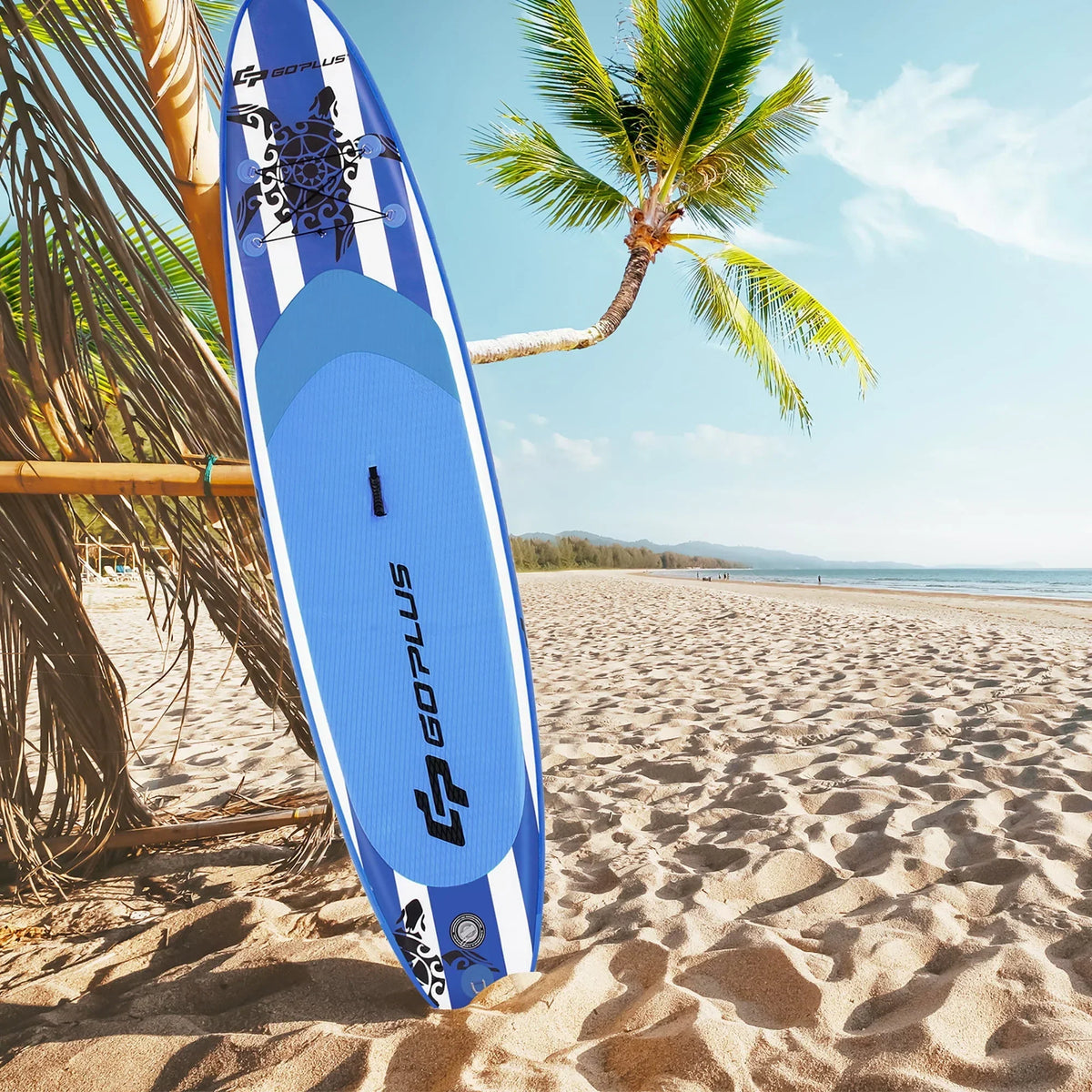 Nouveauté 2026 – Planche de paddle gonflable Goplus 11’ (3,35 m) avec sac de transport et pagaie en aluminium, bleu marine
