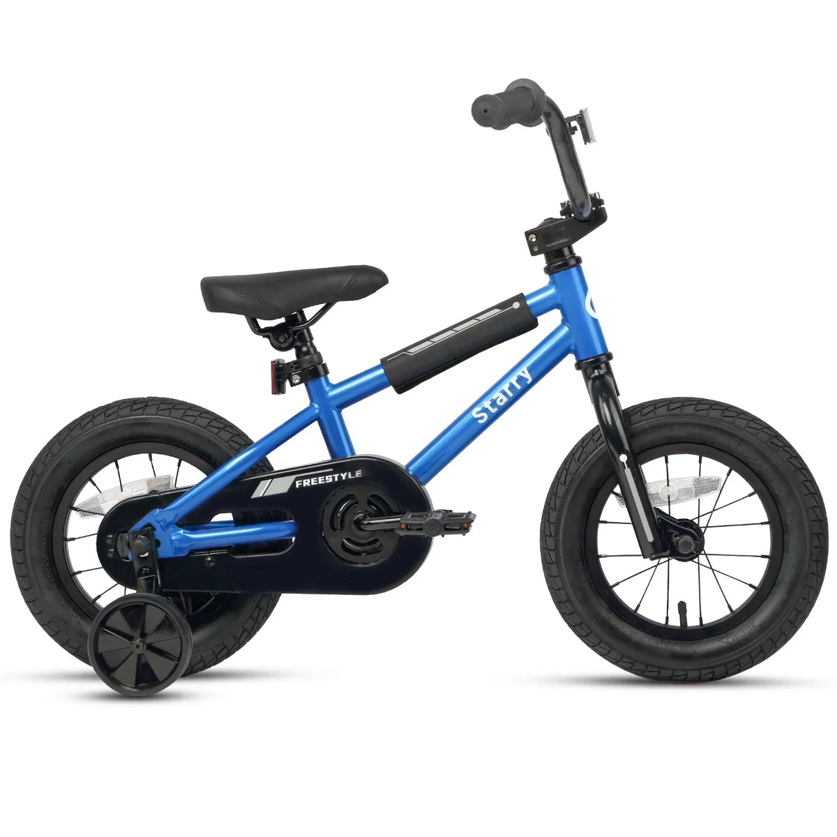 Nouveauté 2026 – Vélo Glerc pour enfants de 3 à 5 ans, style BMX, avec stabilisateurs et frein à rétropédalage, bleu. Convient aux garçons et aux filles de 3 à 5 ans