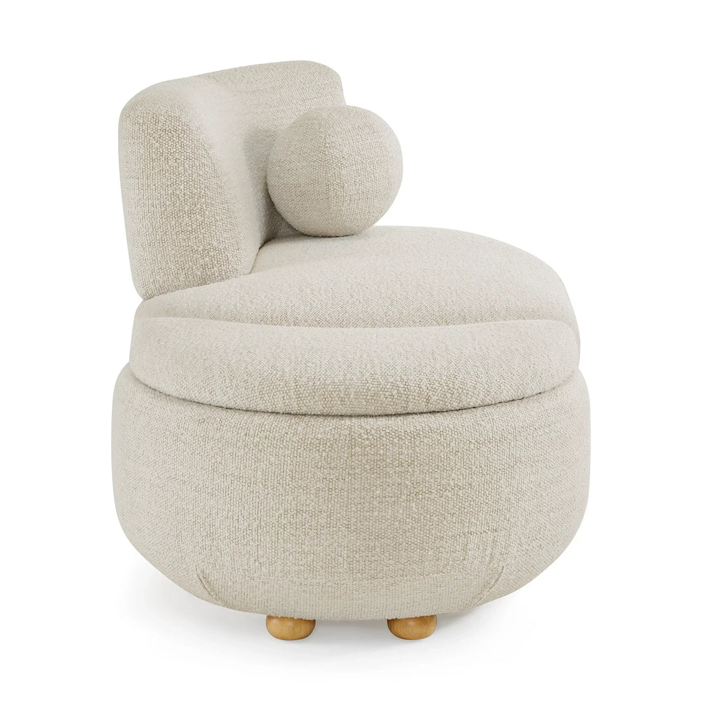 Nouveauté 2026 – Chaise longue et pouf de rangement Juliet en boucle moderne, couleur perle, collection Better Homes & Gardens