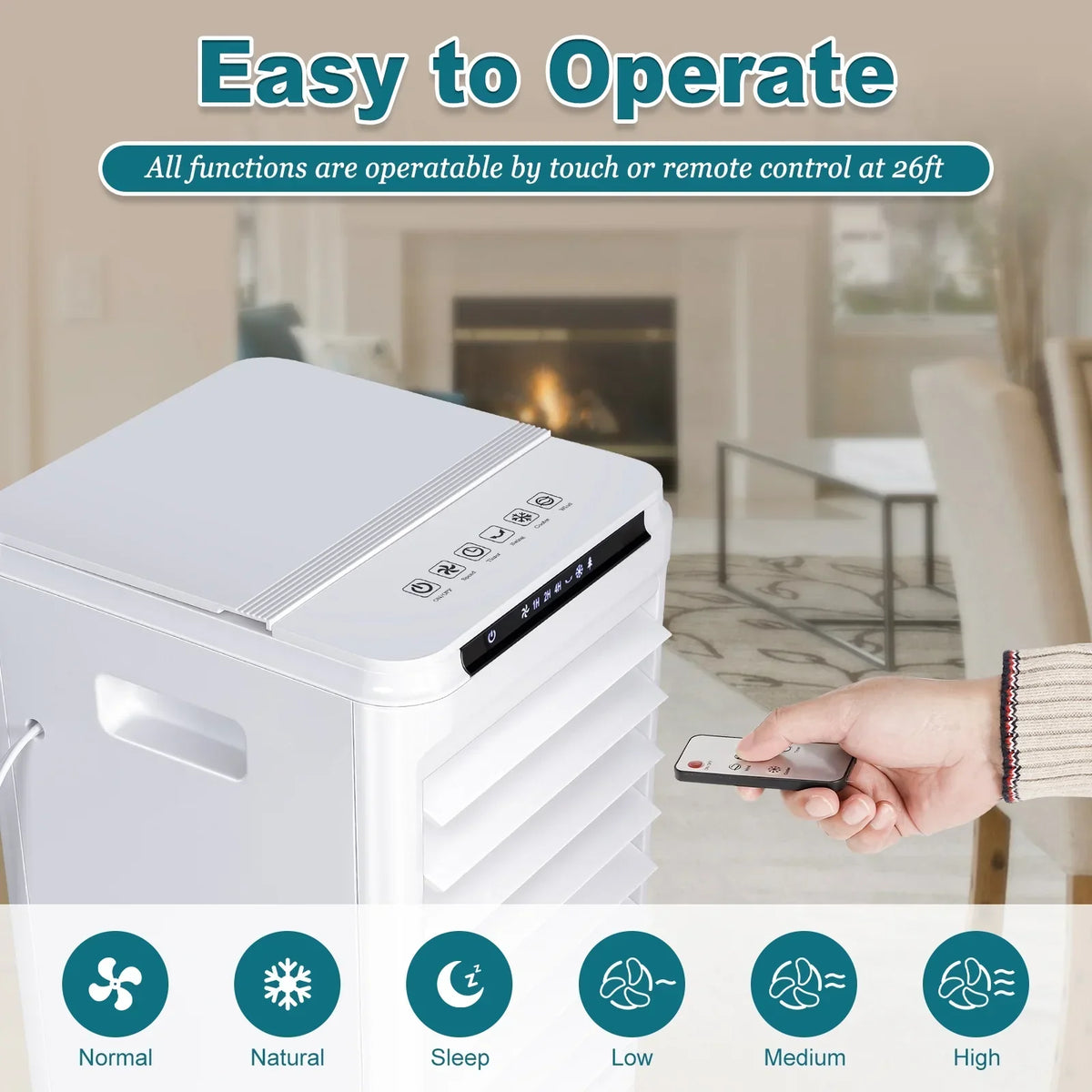 Nouveauté 2026 – Refroidisseur d'air par évaporation CAYNEL , climatiseur portable avec minuterie 7 h pour arrêt automatique, réservoir de 1,85 gallons, climatiseur sans fenêtre, climatiseur de type rafraîchisseur d'air pour chambre à coucher, intéri