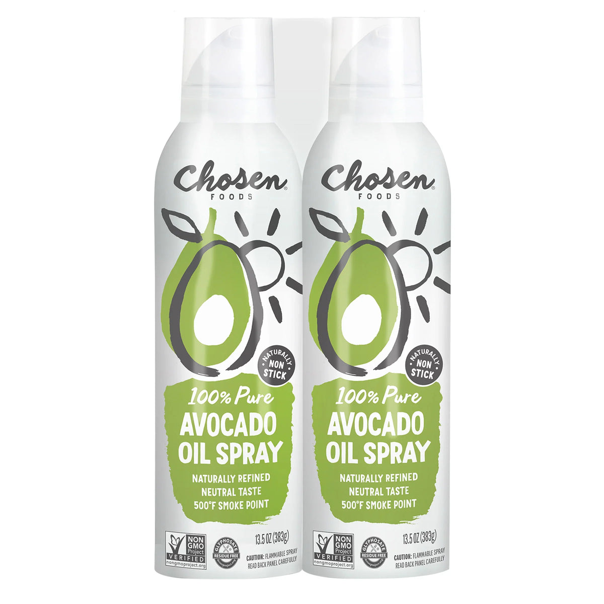 Nouveauté 2026 – Huile d'avocat en spray Chosen Foods , 383 ml (13,5 oz), lot de 2