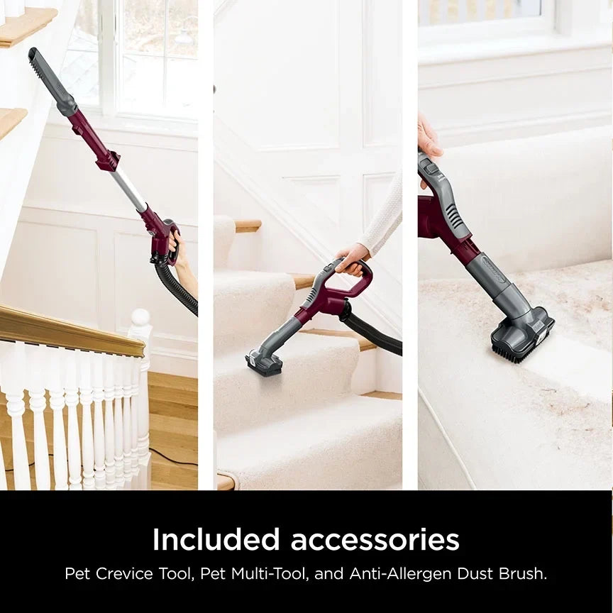 Nouveauté 2026 – Aspirateur vertical filaire Shark Detect Lift-Away ADV avec technologie PowerFins Detect, brosse autonettoyante et neutralisateur d'odeurs, LA492, bordeaux