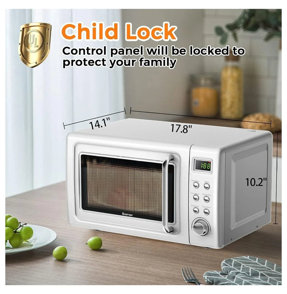 Nouveauté 2026 – Micro-ondes Small , 0,7 pi³ (19,8 L), 700 W, à poser, avec 5 niveaux de puissance, décongélation et cuisson automatique, intérieur en acier inoxydable, affichage LED, idéal pour la cuisine, les véhicules récréatifs et les résidences