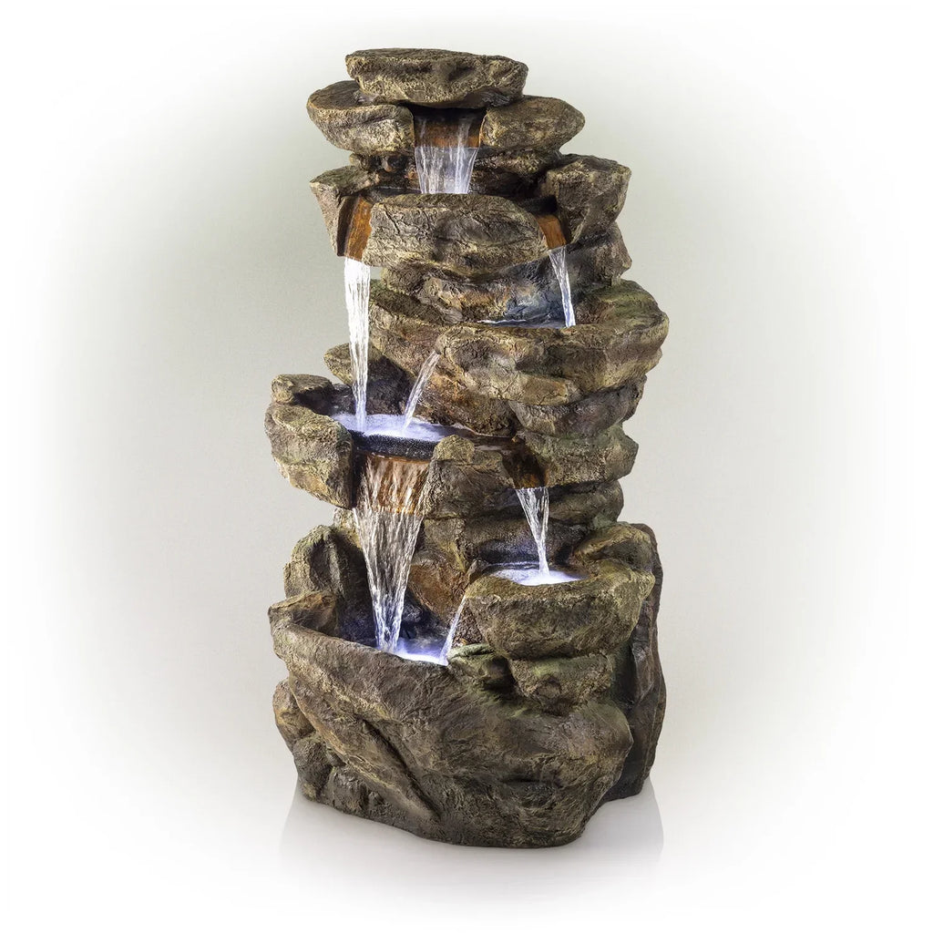Nouveauté 2026 – Fontaine à eau amazonienne à 6 niveaux avec lumières LED, Alpine Corporation
