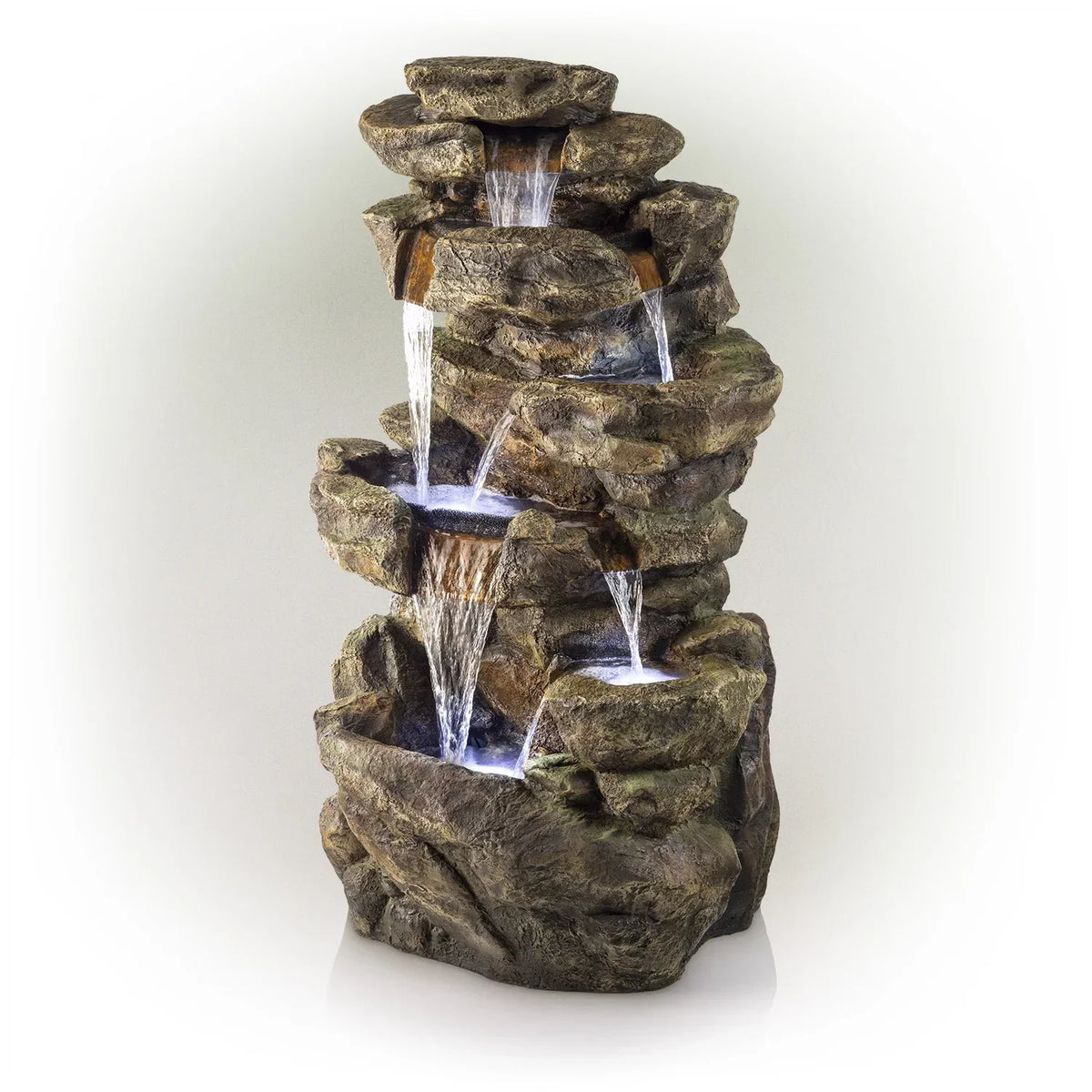 Nouveauté 2026 – Fontaine à eau amazonienne à 6 niveaux avec lumières LED, Alpine Corporation