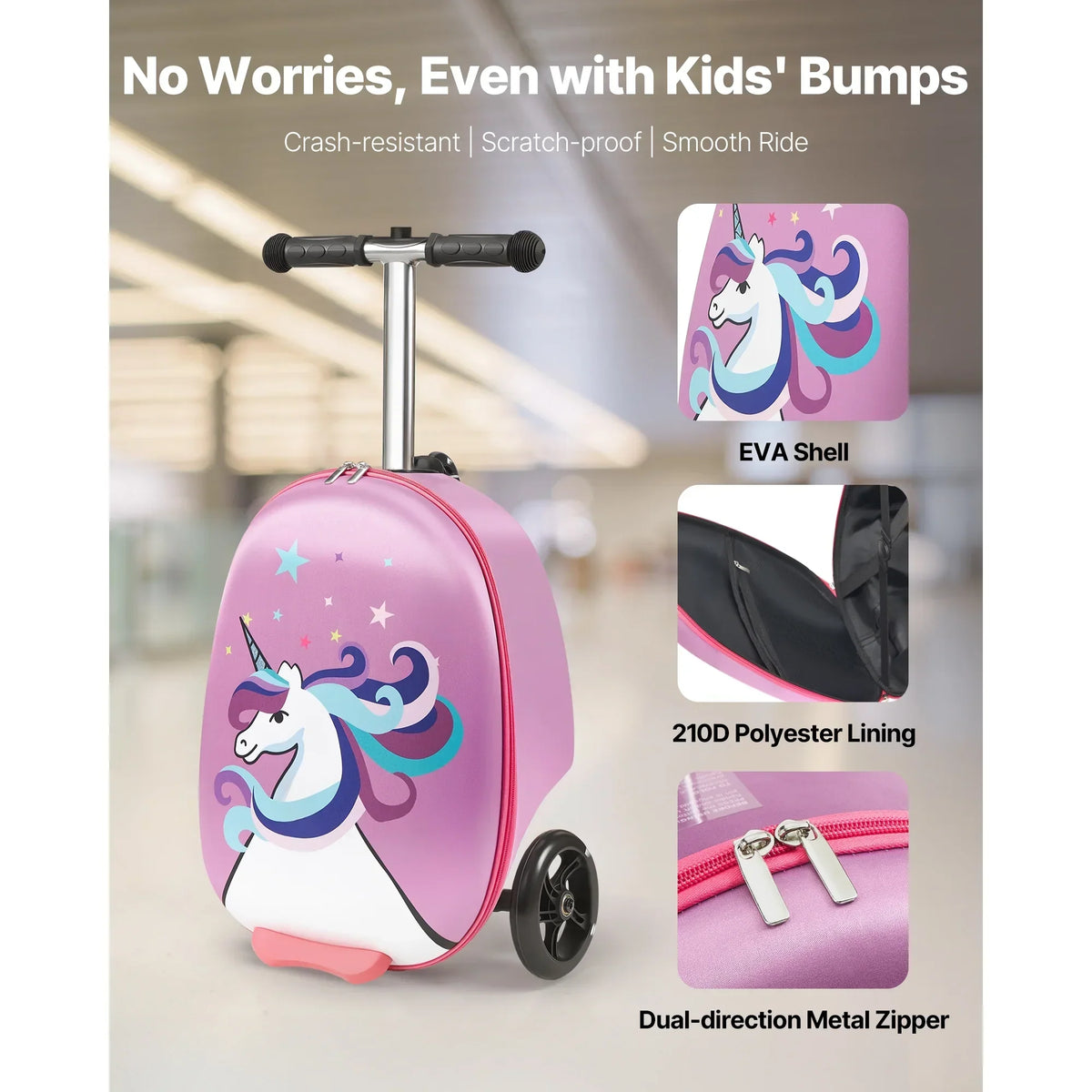 Nouveauté 2026 – Valise-trottinette enfant KFFKFF , capacité 20 L, avec roues lumineuses en PU, poignée réglable et antidérapante, pliable et légère, idéale pour les enfants de 5 ans et plus, couleur violette