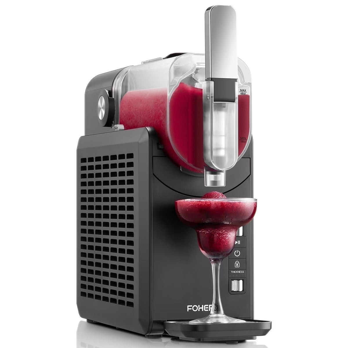Nouveauté 2026 – Machine à granita 5 en 1 , sans glace, prête en 15 minutes, autonettoyante, idéale pour la maison. 5 programmes prédéfinis pour préparer des margaritas glacées, des frappés, des milkshakes et bien plus encore. Disponible chez FOHERE