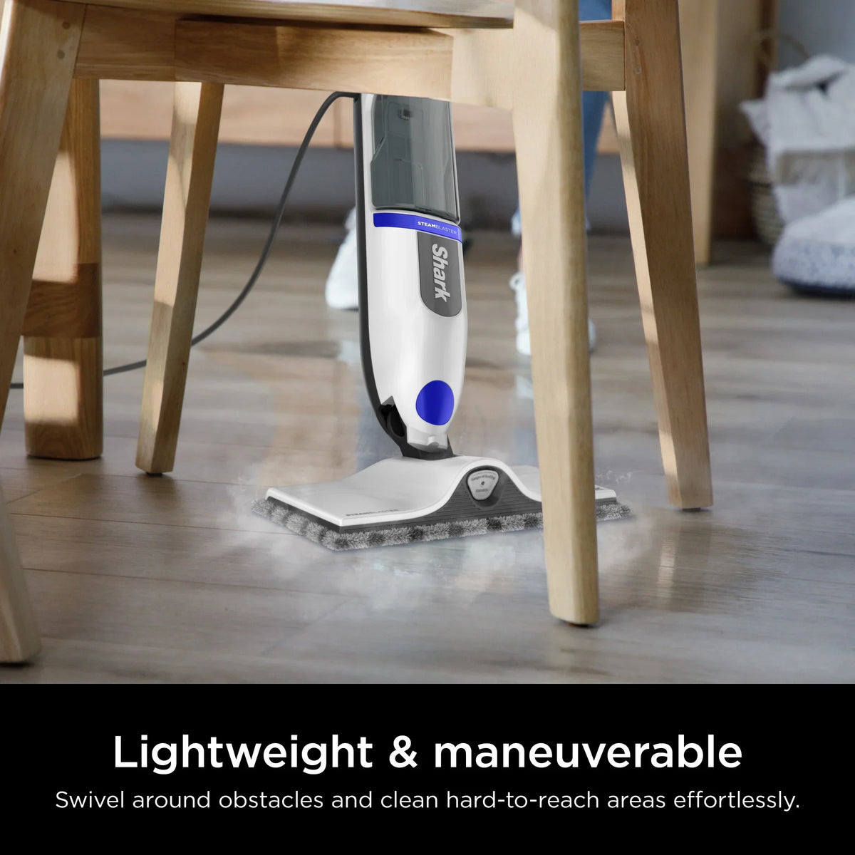 Nouveauté 2026 – Balai vapeur Shark SteamSpot avec jet de vapeur pour sols durs scellés, réservoir amovible XL, lingette anti-salissures lavable, 2 modes, S2000