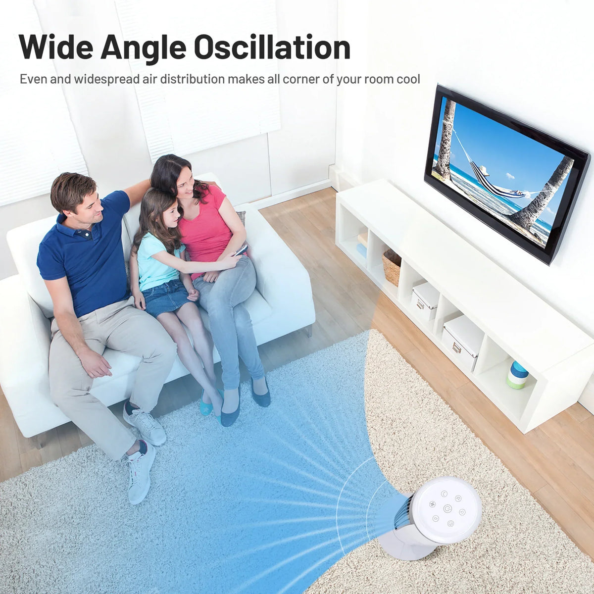 Nouveauté 2026 – Ventilateur tour Gymax 41'' 3 en 1 avec humidificateur et rafraîchisseur d'air par évaporation, télécommande incluse