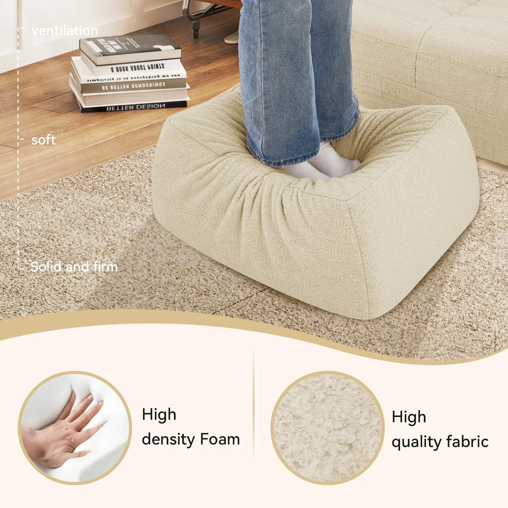 Nouveauté 2026 – Fauteuils poufs VFD pour adultes, pouf avec repose-pieds, canapé lounge confortable en mousse à mémoire de forme, fauteuil de lecture idéal pour la chambre et le salon, canapé de sol relaxant