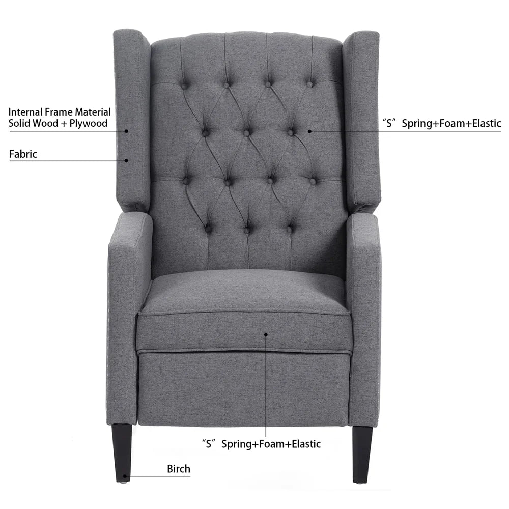 Nouveauté 2026 – Fauteuil d'appoint Triple Tree Modern en tissu, mousse et bois massif, imprimé, garniture cloutée, beige