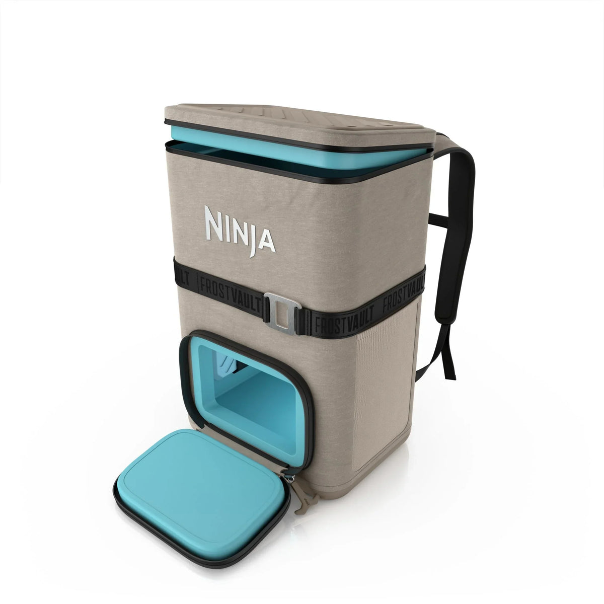 Nouveauté 2026 – Glacière souple Ninja Outdoor FrostVault Go 24 canettes avec zone froide et sèche, bleu bord de lac - FF124NV