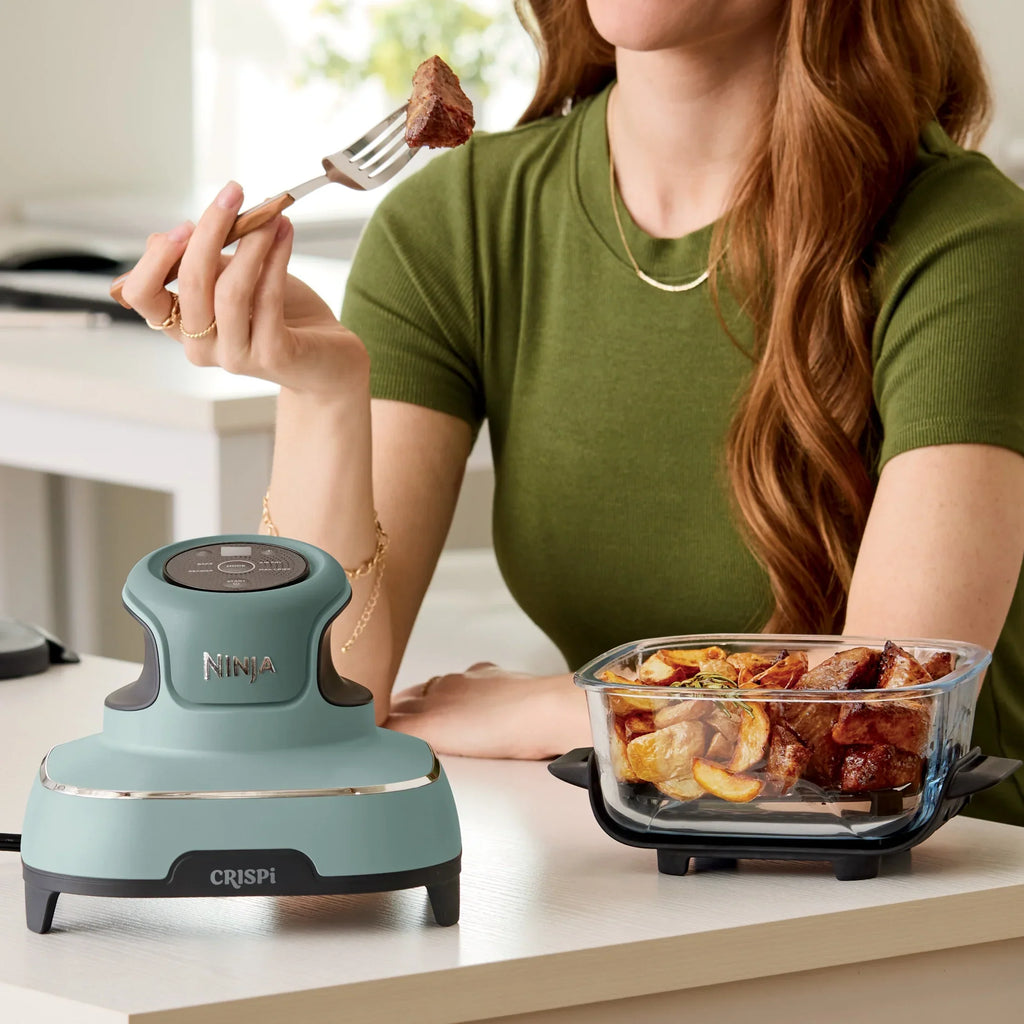Nouveauté 2026 – Friteuse à air portable Ninja Crispi 4-en-1 en verre , récipients de 4 pintes et 6 tasses, Cyberspace