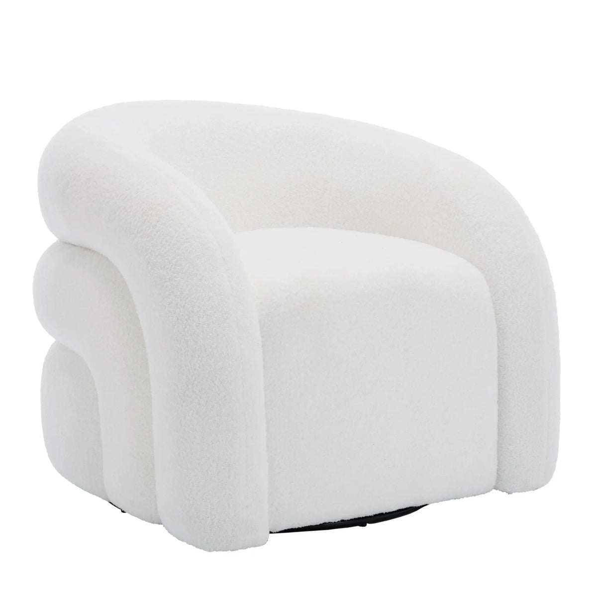 Nouveauté 2026 – Fauteuil pivotant 360" pour salon, fauteuil tonneau bouclé, canapé une place, fauteuil de lecture, vert sauge