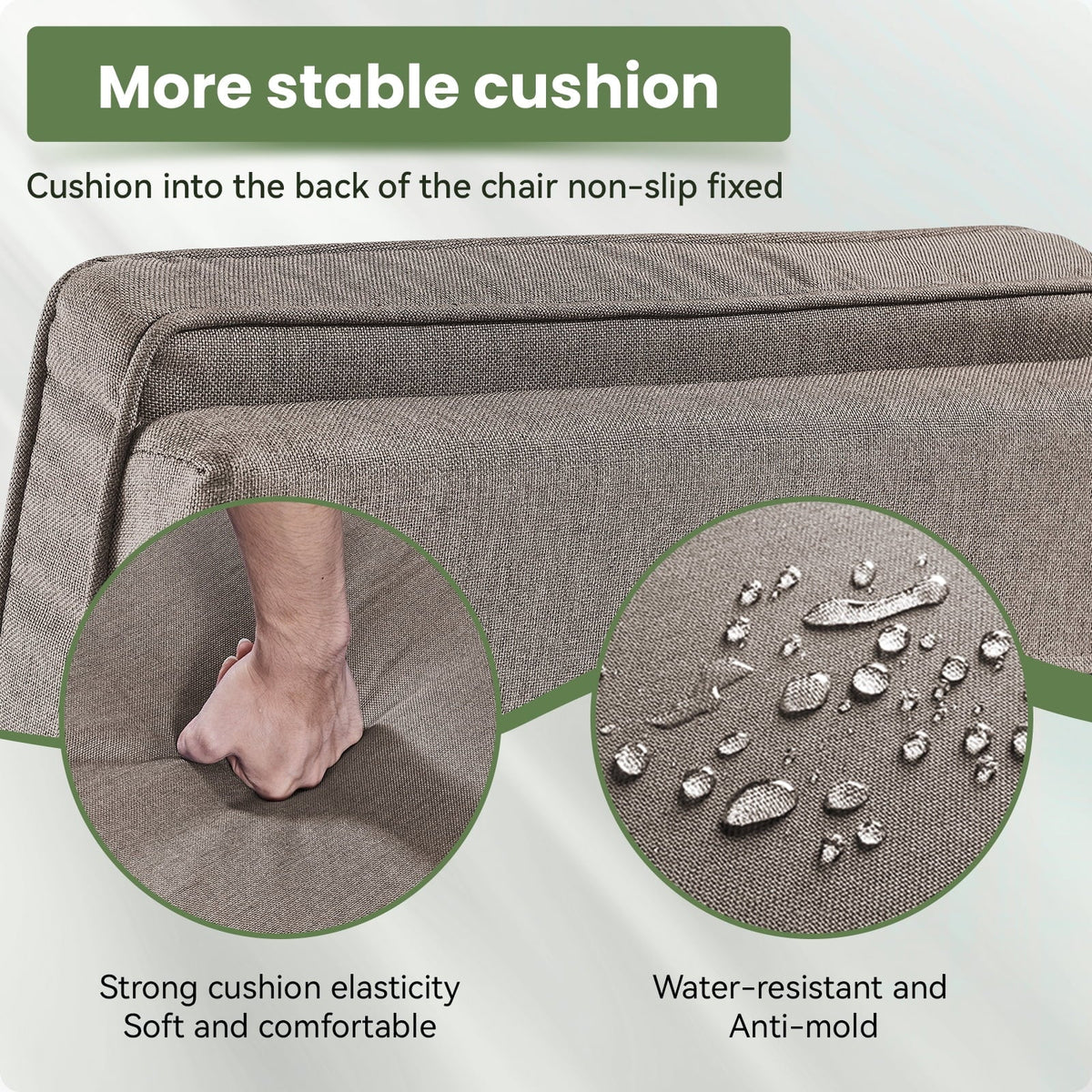 Nouveauté 2026 – Fauteuil inclinable d'extérieur OPOHORO , chaise longue de patio inclinable réglable avec coussin, en osier, avec dossier et repose-pieds réglables, idéal pour le bord de la piscine, beige