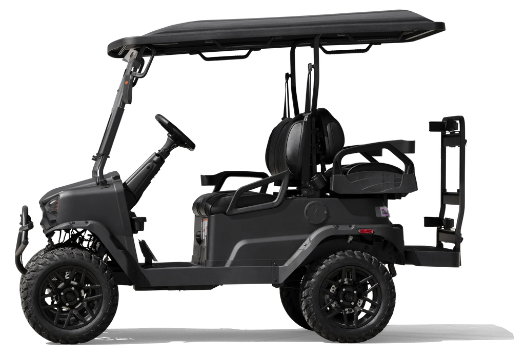 Nouveauté 2026 – Voiturette de golf utilitaire électrique Coleman Powersports CGC2 51,2 V , 4 places, vitesse maximale de 32 km/h, autonomie de 64 km, moteur de 5 kW, écran LCD et rangement arrière, à partir de 16 ans, noir mat