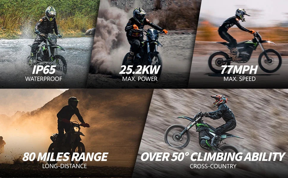 Nouveauté 2026 – Motocross électrique MotoTec Venom 72 V 12 000 W blanche