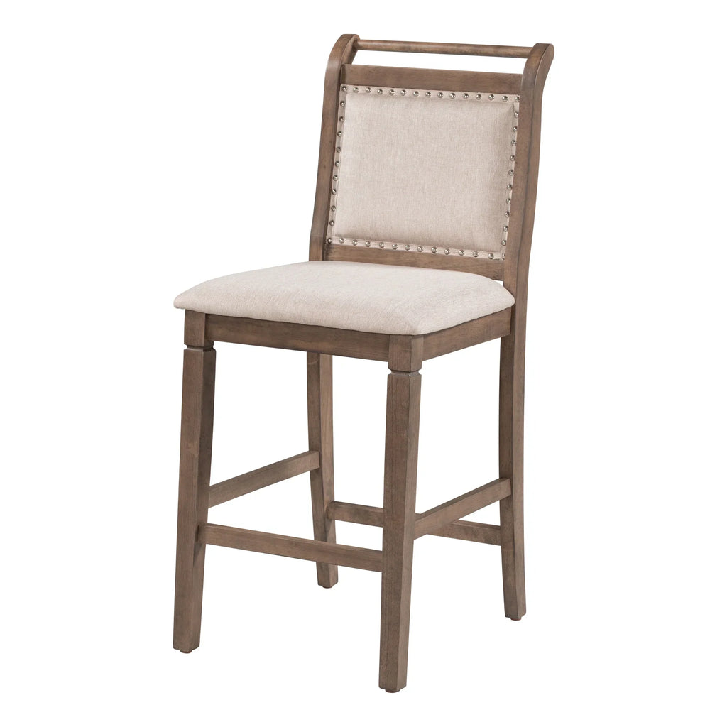 Nouveauté 2026 – Ensemble de salle à manger pliant 3 pièces en bois Harper & Bright Designs : table à abattants et 2 chaises de bar rembourrées, idéal pour les petits espaces, marron