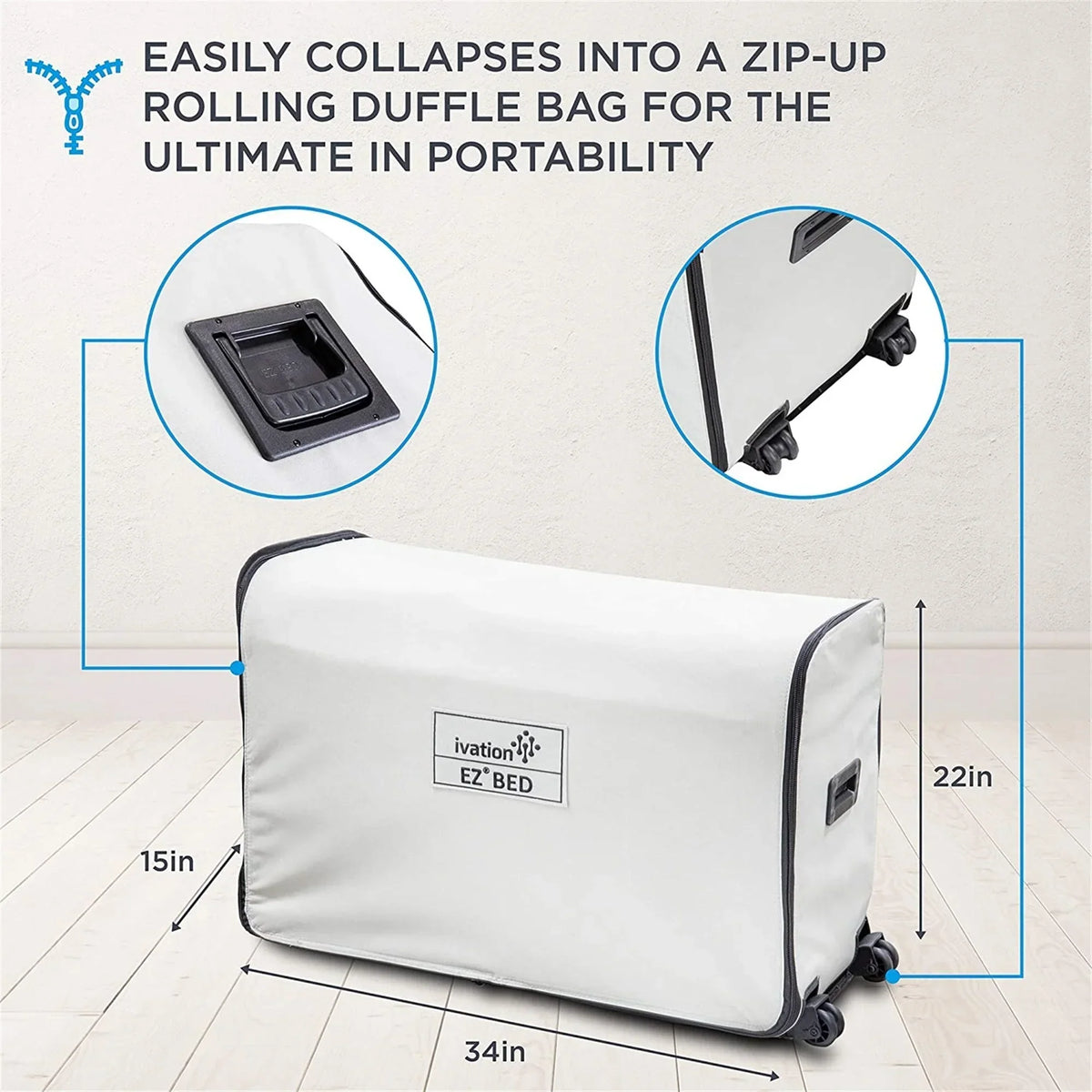 Nouveauté 2026 – Lit gonflable portable Ivation EZ-Bed 10 po avec pompe intégrée